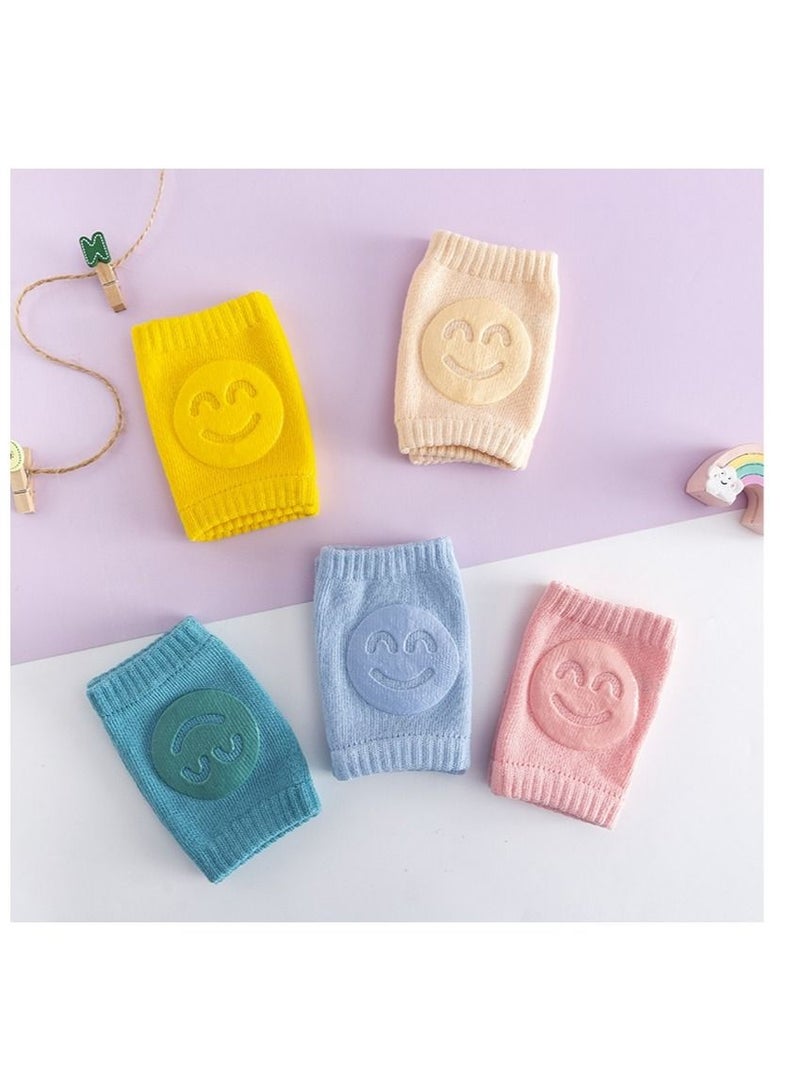 Y&D 5 pairs baby knee pads for Crawling anti-slip padded stretchable elastic cotton soft breathable and comfortable cap elbowsafety protector (multi color) - Image 2