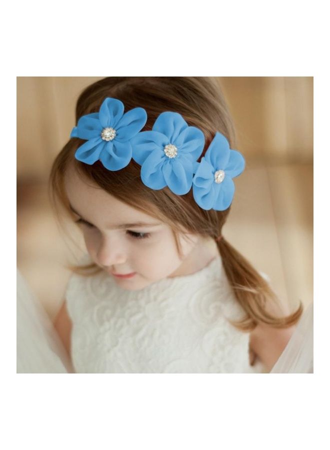 BGM Ribbon Diamond Newborn Hairband Blue - Image 1