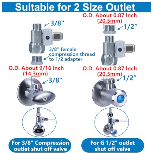 YUHX Refrigerator Water Line Kit Connection and 1/4 Compression Ice Maker Installation Kit,1/4" OD Tubing with Quick Connect for Fridge IceMaker RO Systems Water Filter Faucet,+Feed Water Adapetr 32.8ft - Image 3