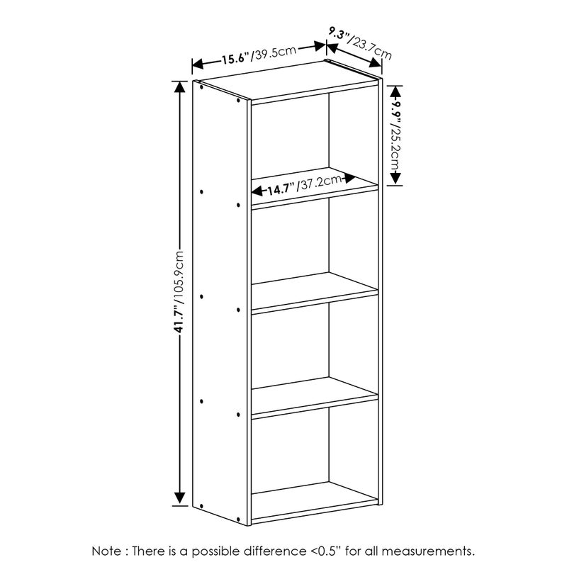 4-Tier Bookcase, Modern Bookshelf and Storage Organizer in Blackwood Finish, Tall and Simple Design for Home, Office, or Living Room, Easy Assembly Furniture - Image 3