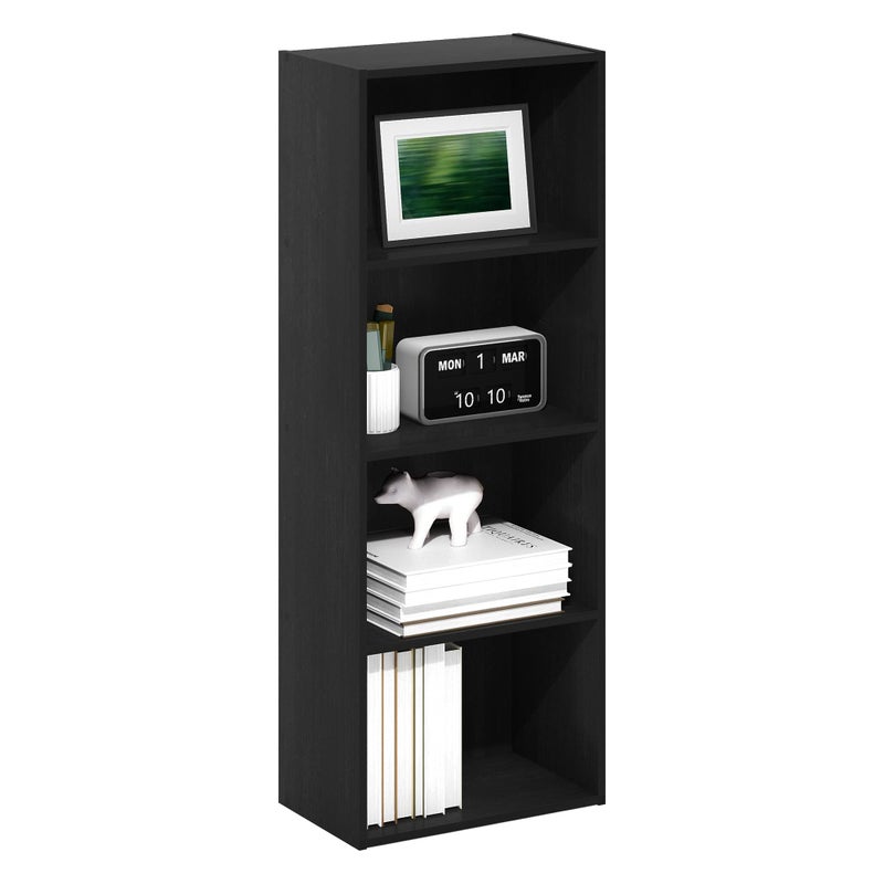 4-Tier Bookcase, Modern Bookshelf and Storage Organizer in Blackwood Finish, Tall and Simple Design for Home, Office, or Living Room, Easy Assembly Furniture - Image 1