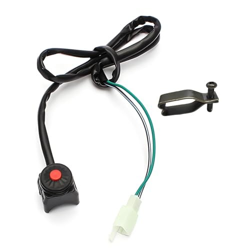 YTFRL Universal Motorbike Kill Switch 78 22mm Kill Stop Switch Horn Button with Mounting Backplate Mini Handlebar Switches Start Stop Round Button for Motorcycle Scooter ATV 1 PCS - Image 1