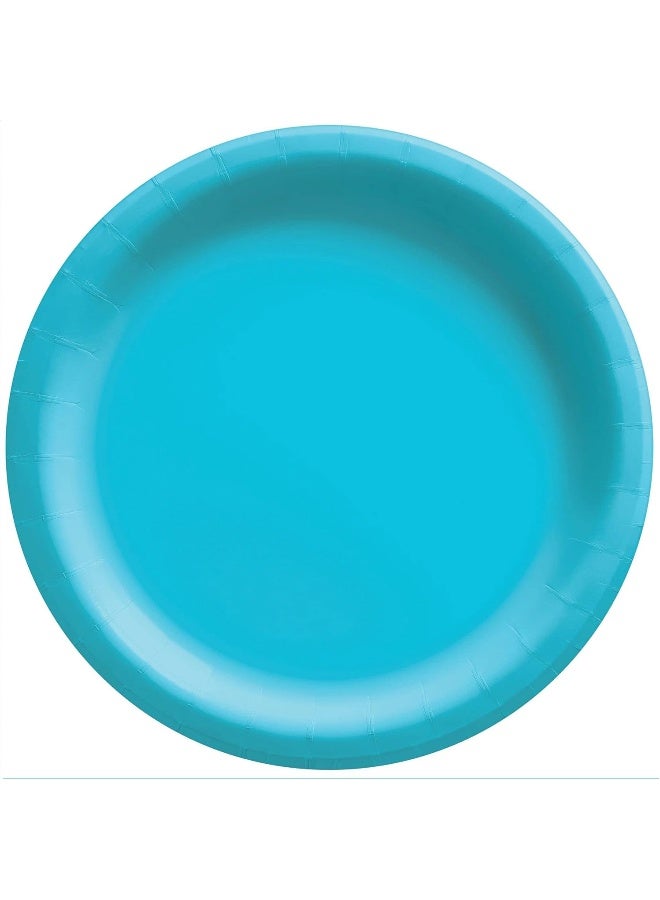 Amscan 64015-54 Caribbean Blue Dessert Paper Plate Party Pack 18cm-20 pcs, Colour, 7 Inches - Image 1