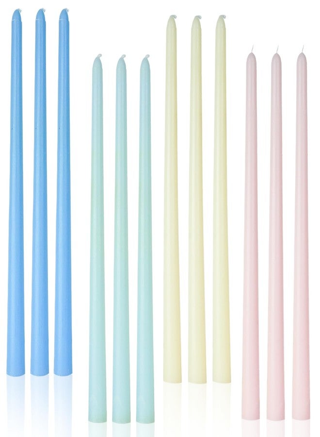 LPUSA Colored Tall Taper Candles 12 inch Unscented Smokeless Long Tall Tapered Candle for Candlesticks Sticks Wedding Advent Home Decor Dinner Christmas，Set of 12 - Image 1