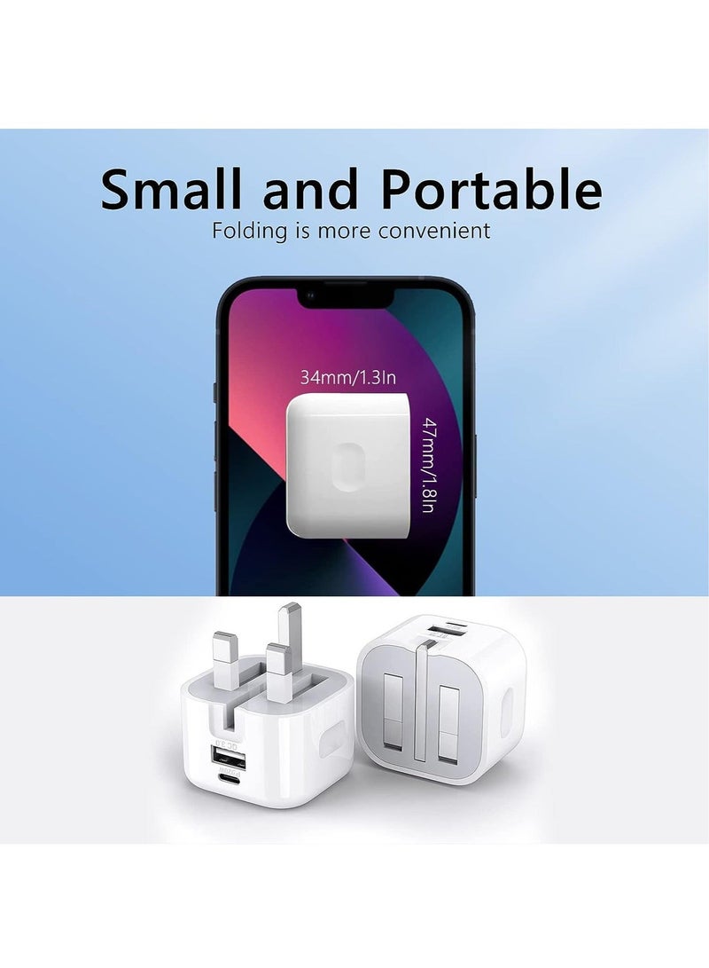 20W USB C Charger Block, 2-Ports [USB-C + USB] Charging Station, QC PD3.0 GaN Fast Charging Block, Type C Power Adapter for iPad Pro/iPhone/Samsung Note/Galaxy (Not with Cable)  - Image 5