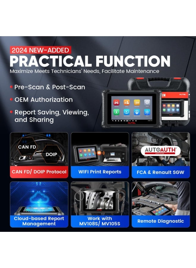 Autel - Autel MaxiCheck MX900 Scanner, 2025 Bidirectional Scan Tool with 3000+ Active Test, DoIP&CAN FD, 40+ Service, US Ver. of MaxiCOM MK900 MK900BT, Up of MK808BT MK808S MX808S, All-Sys Diagnose, FCA 11OS - Image 1