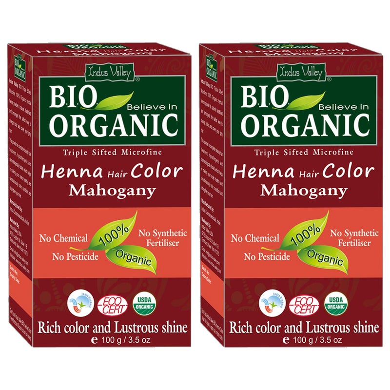 Indus Valley Henna hair color for Hair conditioning  coloring Pack of 2 200gm Mahogany