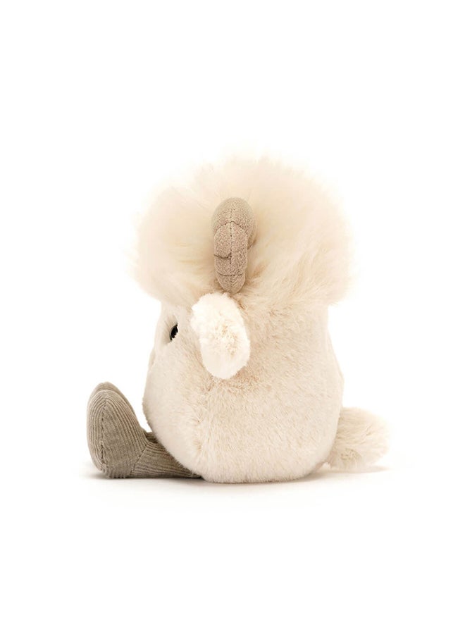 Jellycat Amuseabean Ram Plush Toy – Soft Bean-Shaped Ram with Fluffy Wool Texture and Curled Horns, Cute Farm Animal Collectible Gift - Image 3
