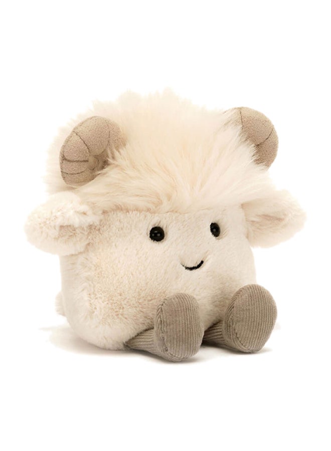 Jellycat Amuseabean Ram Plush Toy – Soft Bean-Shaped Ram with Fluffy Wool Texture and Curled Horns, Cute Farm Animal Collectible Gift - Image 1