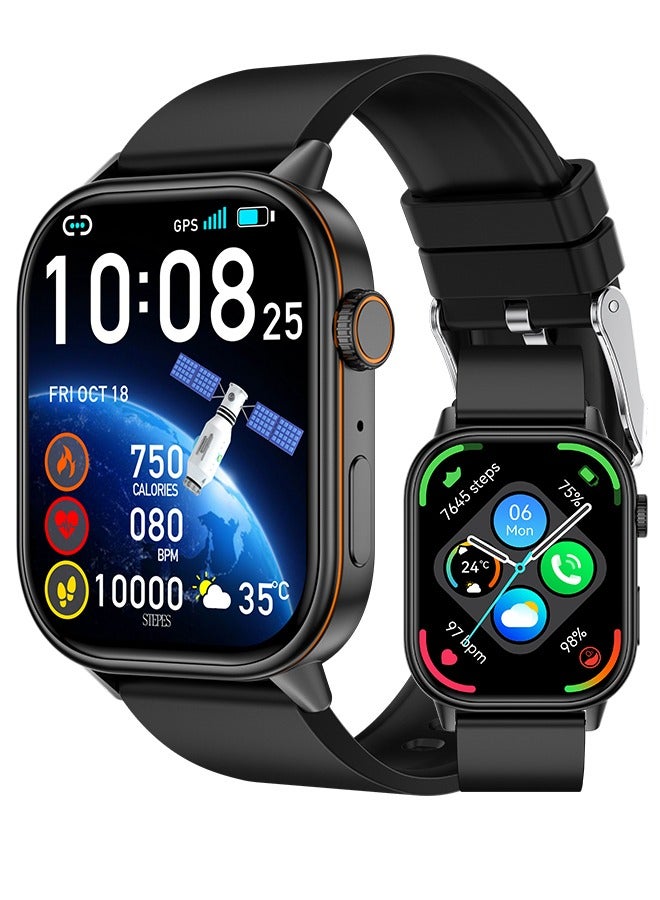 RollsTimi  Unisex Smartwatch, Supports Bluetooth Connection, 2.01-Inch High-Definition Screen Full-Screen Touch, Has Two Buttons, Supports Answering/Making Calls, Sports Health And Sleep Monitoring, Long Standby, RT QX17 - Image 1