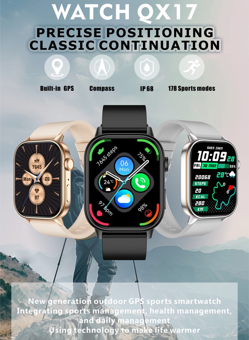 RollsTimi  Unisex Smartwatch, Supports Bluetooth Connection, 2.01-Inch High-Definition Screen Full-Screen Touch, Has Two Buttons, Supports Answering/Making Calls, Sports Health And Sleep Monitoring, Long Standby, RT QX17 - Image 2