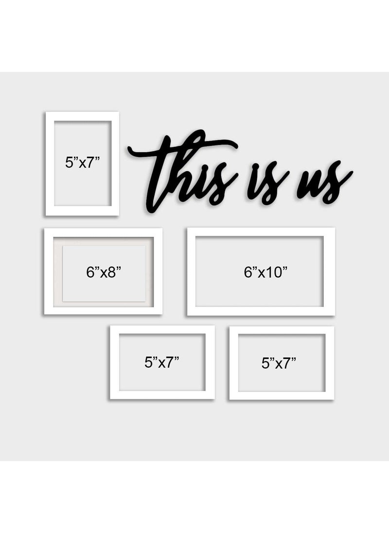 Art Street Art Street Set Of 5 White Photo Frame With This Is Us Mdf Cutout For Home Décor Living Room Wall Decoration (Size - 5X7, 6X8, 6X10 In),Plastic;Synthetic Wood;Plexiglass, Rectangular  - Image 3