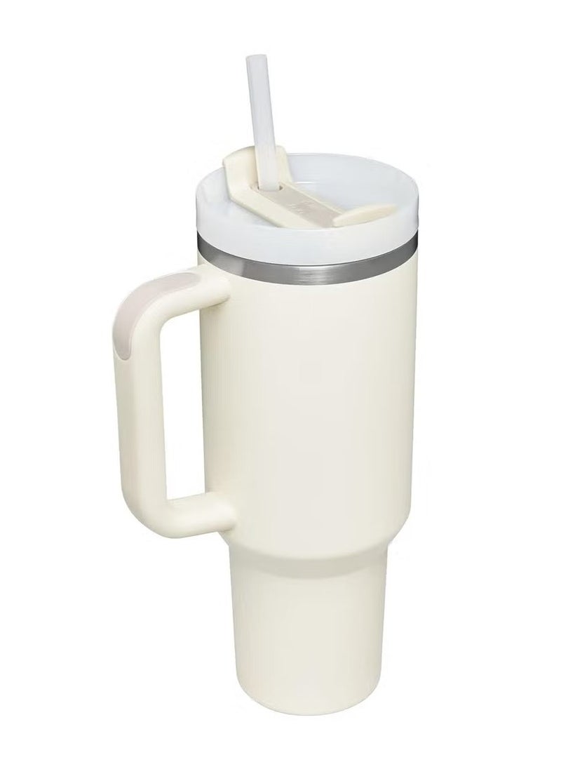 Stanley - Stanley Quencher H2.0 FlowState Stainless Steel Vacuum Insulated Tumbler with Lid and Straw for Water, Iced Tea or Coffee,Cream 2.0，40oz/1180ML - Image 1