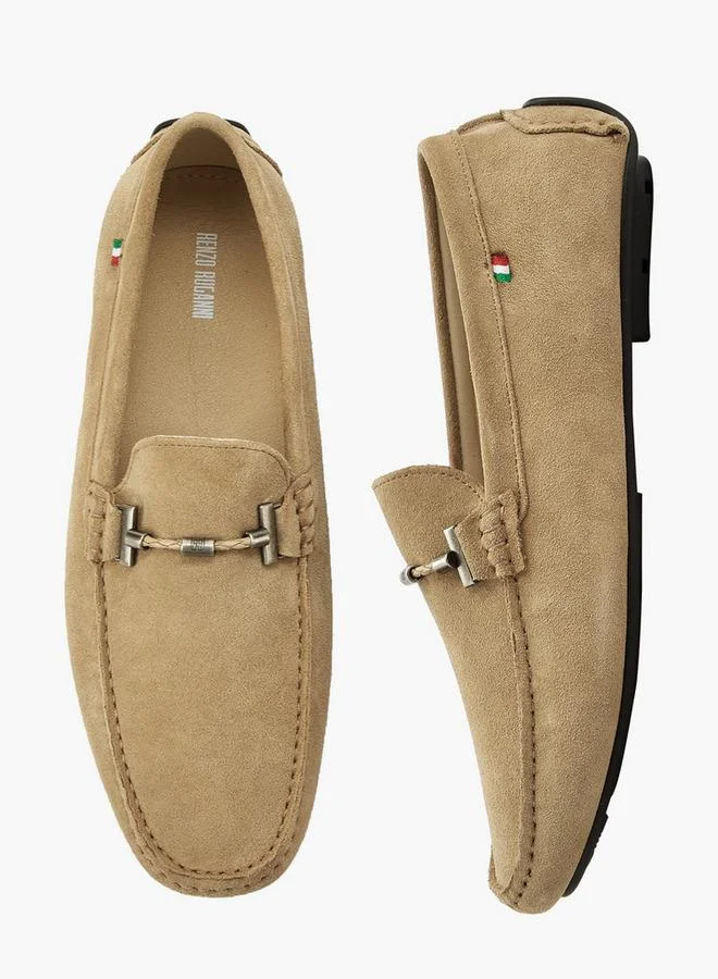 رينزو روجاني Men Slip-On Leather Loafers