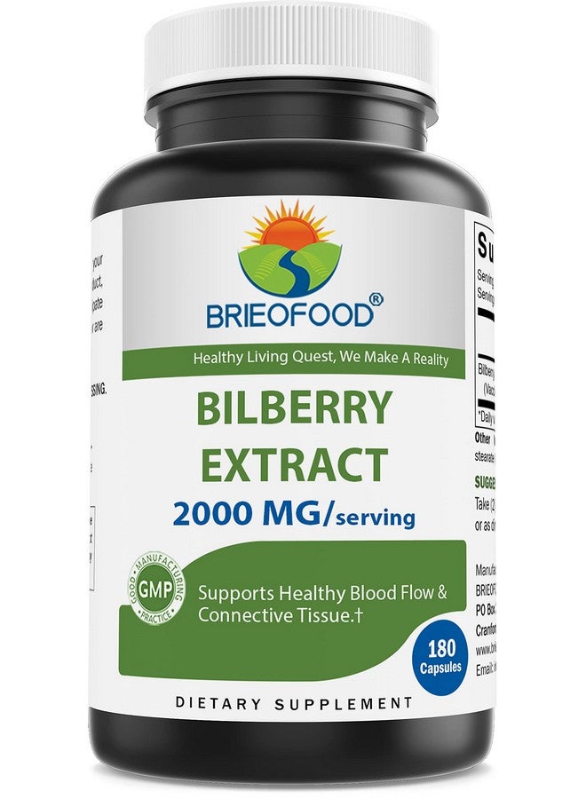 Brieofood Bilberry Extract 2000 mg per Serving 180 Capsules - Image 1