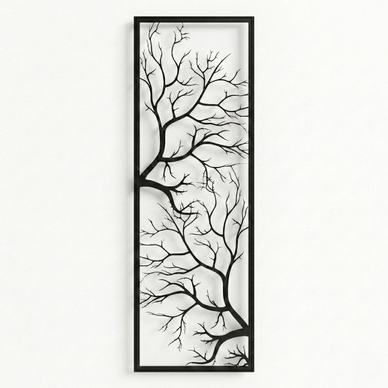 DEKADRON Metal Wall Art, Tree Wall Art, Tree Sign, Wall Decor, Branch Wall Decor, Geometric Art (14" W x 40" H / 34x100 cm) - Image 1