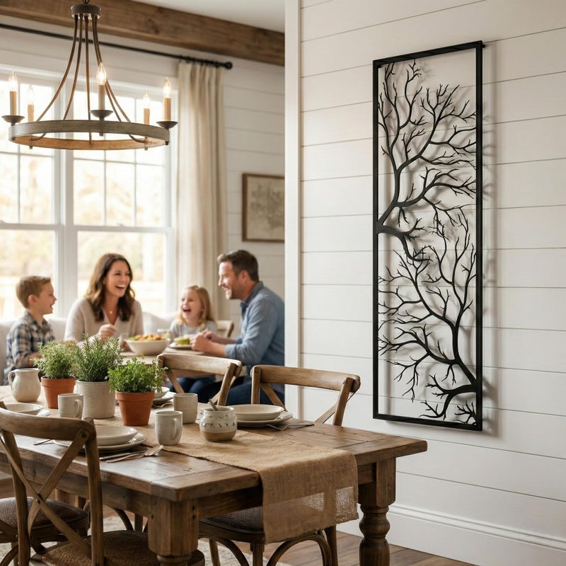 DEKADRON Metal Wall Art, Tree Wall Art, Tree Sign, Wall Decor, Branch Wall Decor, Geometric Art (14" W x 40" H / 34x100 cm) - Image 4