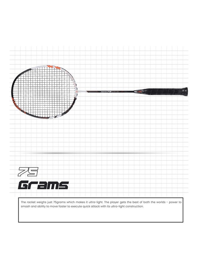 Young Aero 75 Ultra Light (75G, Pro-Grade) Strung Badminton Racket With Free Cover - Ultra Graphite Uni-Body Construction (Black, White)  - Image 5