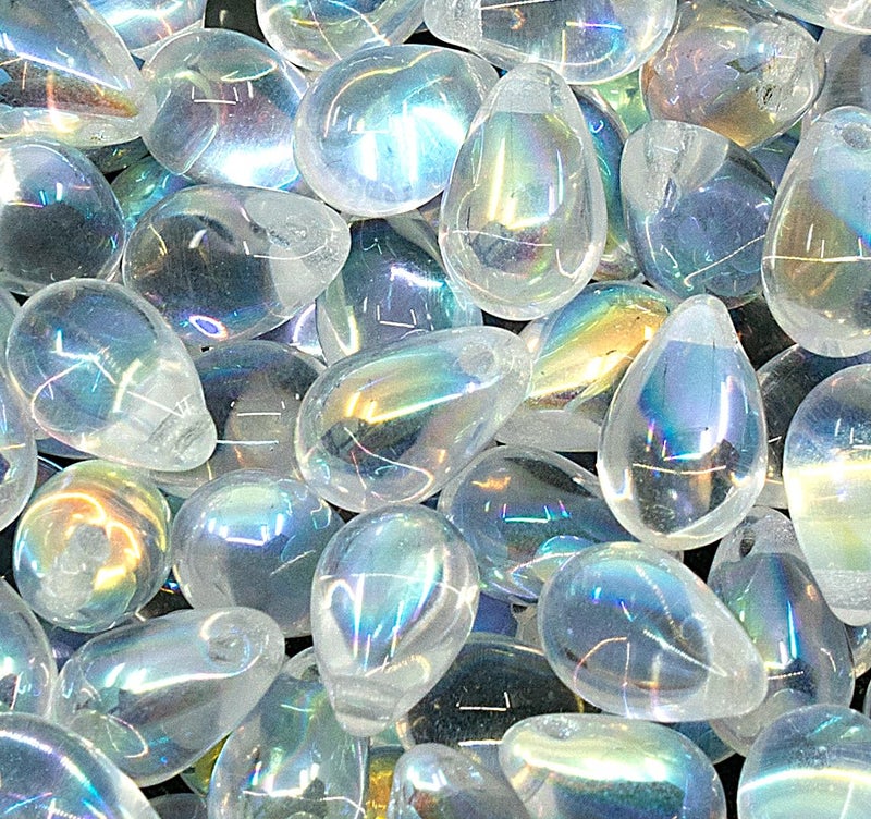 Bohemia Crystal Valley Czech 50-Piece Glass Beads, 6x9mm, Teardrop Transparent Crystal Clear AB - Image 5