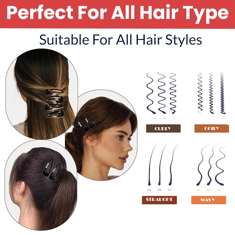 TEMPERIA Tic Tac Hair Clips for Girls (Pack of 12 pcs) (5cm) (Matte Black) - Tik Tak Pins for Women - Image 5