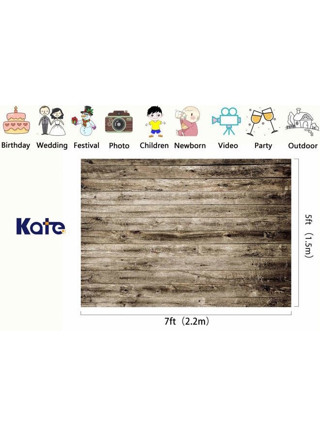 Kate 7x5ft Microfiber Rustic Wood Texture Backdrops for Photoshoot Vintage Wooden Wall Photo Background Adults Kids Portrait Backdrop Props - Image 2