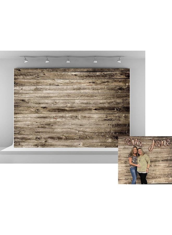 Kate 7x5ft Microfiber Rustic Wood Texture Backdrops for Photoshoot Vintage Wooden Wall Photo Background Adults Kids Portrait Backdrop Props - Image 1