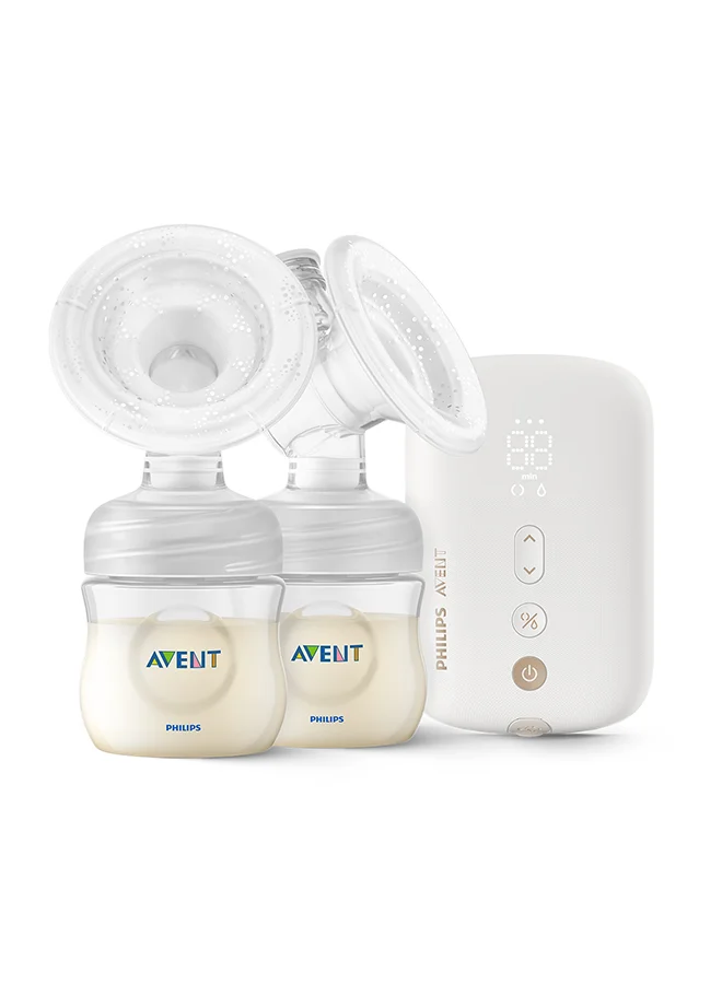 Philips Avent Double Electric Breast Pump Rechargeable, 3 Pin | No.1 Brand Recommended by Moms Worldwide | Natural Motion Technology For Quicker Milk Flow