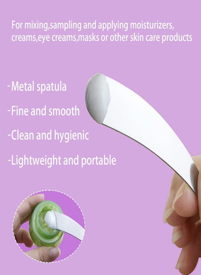 QidaiaLuck 8 Pcs Mini Metal Cosmetic Spatulas,Reusable Cosmetic Cream Spatulas Spoon,Skincare Spatula Mixing and Sampling Makeup Cosmetic Beauty Tools,Practical Beauty Accessories (Silver) - Image 4