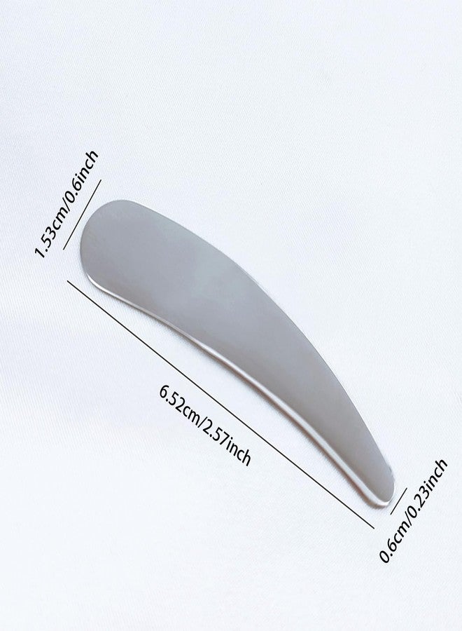 QidaiaLuck 8 Pcs Mini Metal Cosmetic Spatulas,Reusable Cosmetic Cream Spatulas Spoon,Skincare Spatula Mixing and Sampling Makeup Cosmetic Beauty Tools,Practical Beauty Accessories (Silver) - Image 2