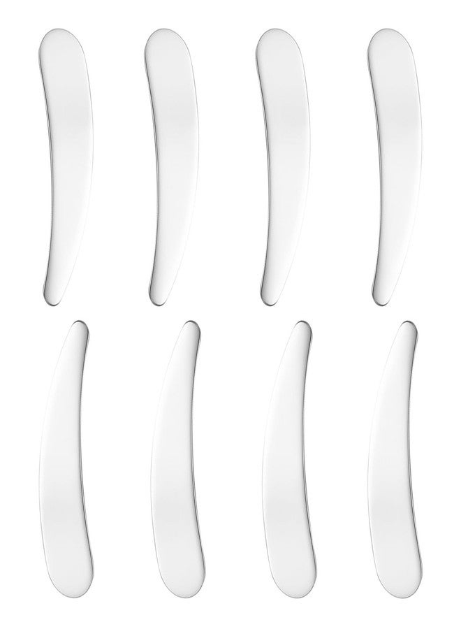 QidaiaLuck 8 Pcs Mini Metal Cosmetic Spatulas,Reusable Cosmetic Cream Spatulas Spoon,Skincare Spatula Mixing and Sampling Makeup Cosmetic Beauty Tools,Practical Beauty Accessories (Silver) - Image 1