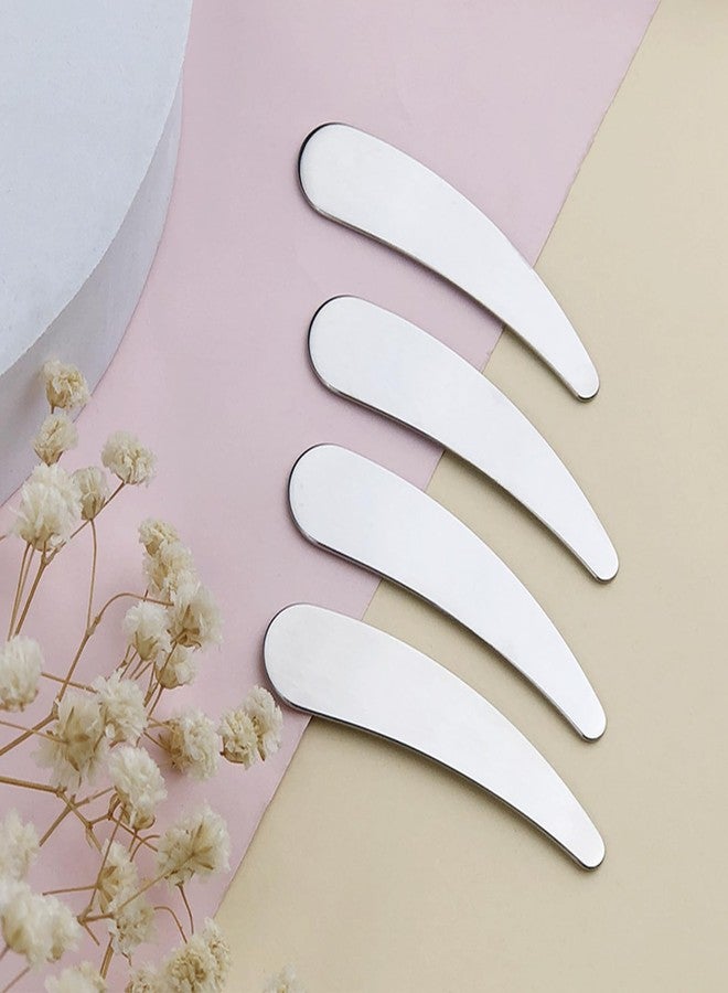 QidaiaLuck 8 Pcs Mini Metal Cosmetic Spatulas,Reusable Cosmetic Cream Spatulas Spoon,Skincare Spatula Mixing and Sampling Makeup Cosmetic Beauty Tools,Practical Beauty Accessories (Silver) - Image 3