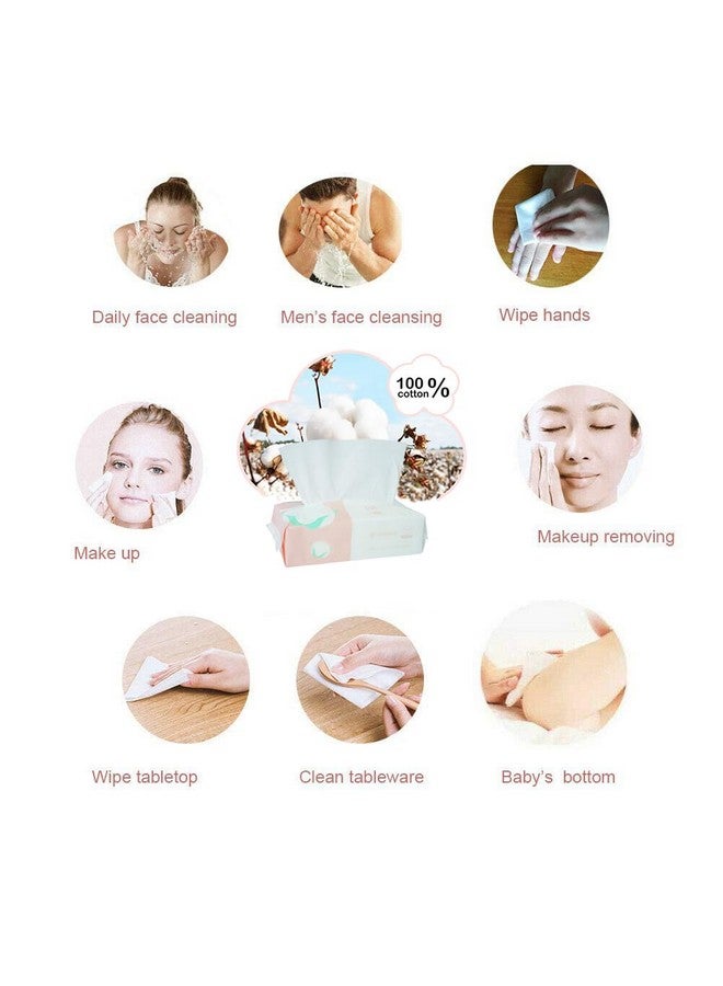 Careboree Ultra Soft Dry Baby Wipes Unscented Face Cleansing Multi-Purpose Pure Cotton Tissue (3 PACK-300 count)) - Image 4