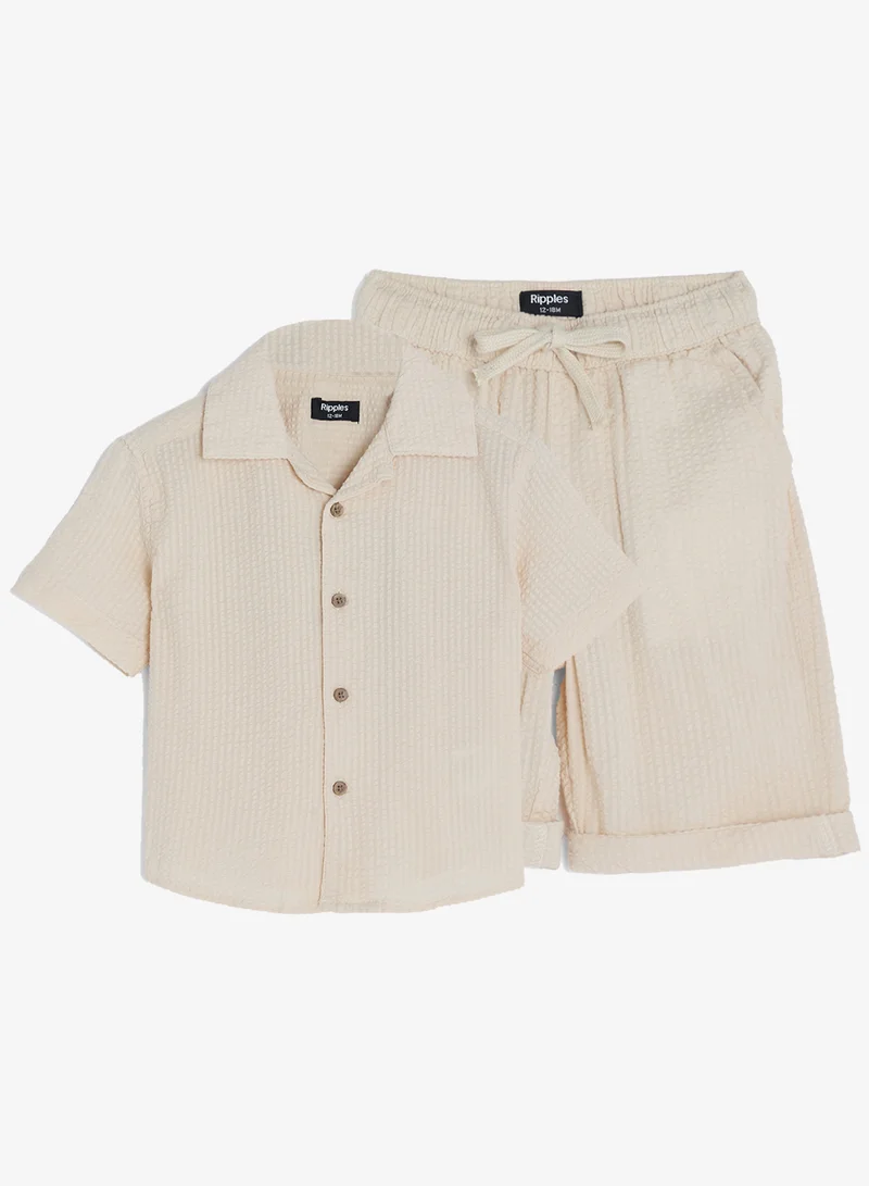 ريبلز مع نمشي Boys 2-Pieces Sets With Resort Collar Shirt & Shorts