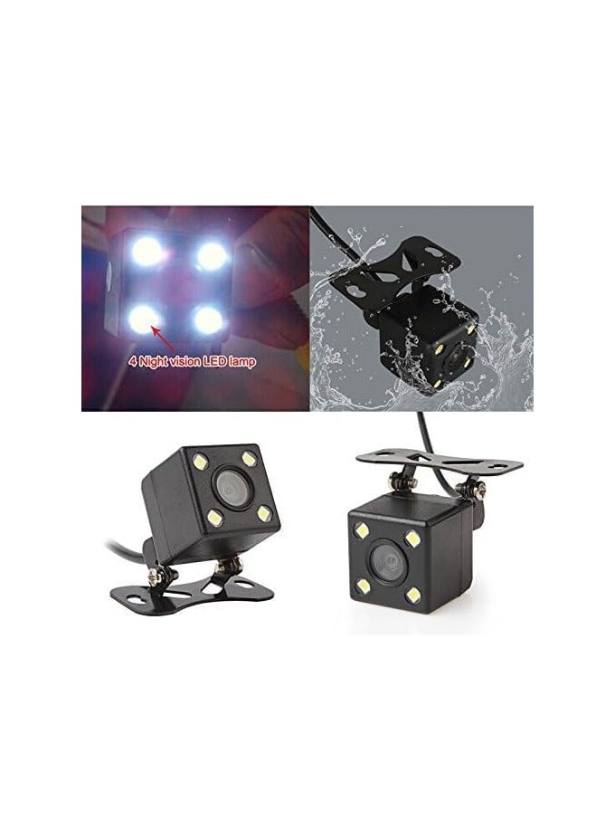 Elshafey super HD 4 LED Waterproof 170° Night Vision Reverse Rear View Camera with Mounting Brackets Universal for All Cars (4 LED Square) - Image 4