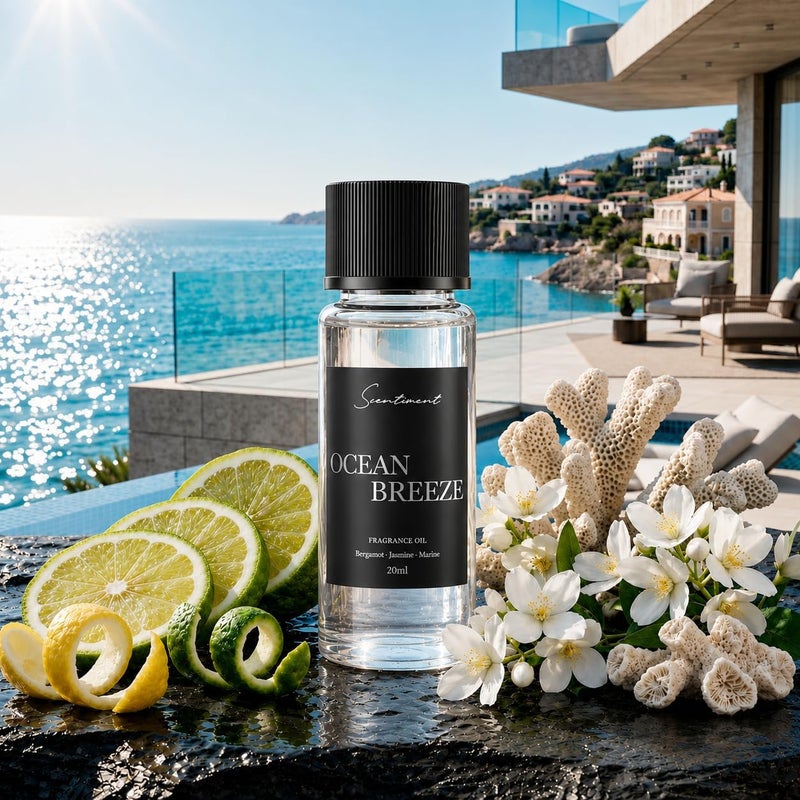Scentiment Diffuser Oil - Ocean Breeze | Inspired by Five Star Hotels' Lobby Scent | Luxurious Scent with Notes of Bergamot, Lemon, Jasmine with Marine & Amber (20ml) - Image 1
