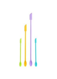 Mini Silicone Double-headed Sharp Scraper Spoon Cosmetic Skin Care Products Extraction Tool Set Including Avocado Jam Scraper-Specifications:01 Color Four-piece Set