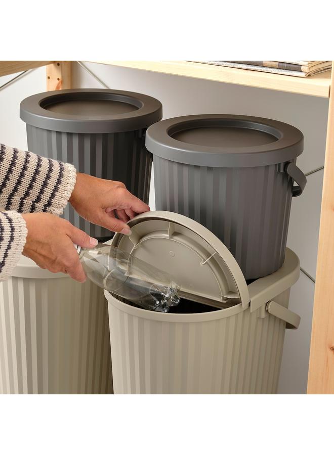 Zaboon Bin With Lid, Grey-Beige, 26 L - Image 3
