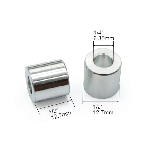 Wulankd 25pcs Aluminum Spacer 1/2" OD x 1/4" ID x 1/2" Length, Round Spacer, Unthreaded Standoff Bushing Plain Finish, Fits Screws Bolts 1/4" - Image 3