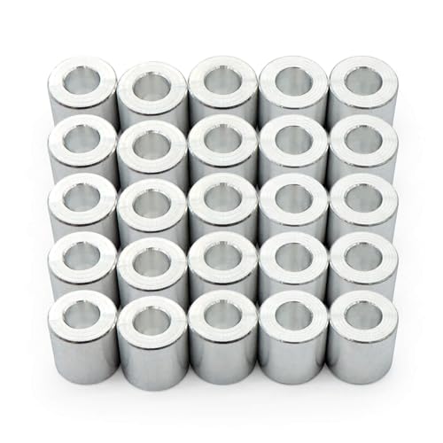 Wulankd 25pcs Aluminum Spacer 1/2" OD x 1/4" ID x 1/2" Length, Round Spacer, Unthreaded Standoff Bushing Plain Finish, Fits Screws Bolts 1/4" - Image 2