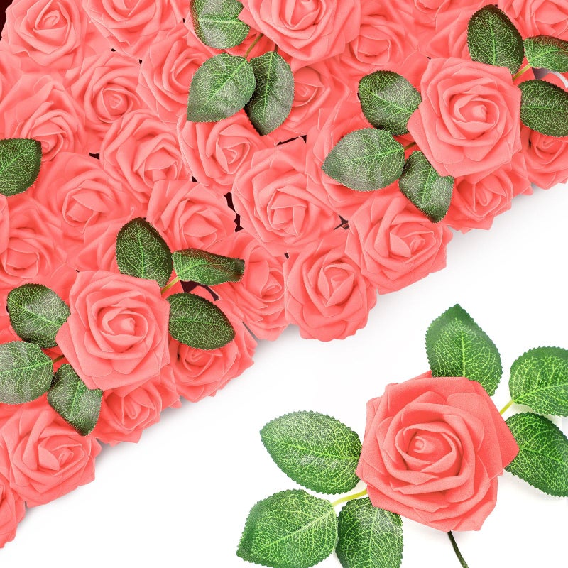 150 Pieces Artificial Roses Bulks Fake Roses Flowers for DIY Wedding Bouquets Valentines Party Holiday Baby Shower Home DecorationsWine Red