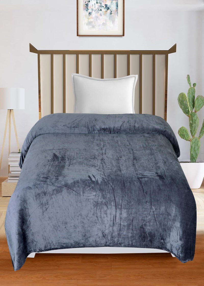 RD TREND® Solid Warm Reversible Quilt Cover Single Bed with Zipper, Duvet Cover Single Bed Soft Flannel (60x90) Inches. (Dark Grey) - Image 4
