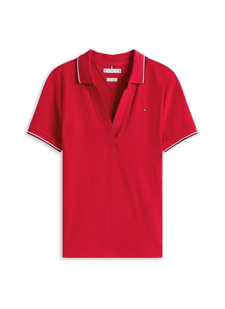 TOMMY HILFIGER 1985 TIPPING SLIM OPEN SS POLO