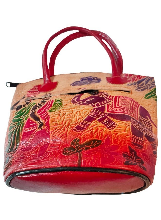 CLASSIQUE Shantiniketan Pure Leather Traditional Printed Handbag Shoulder For Women Printed - Image 5