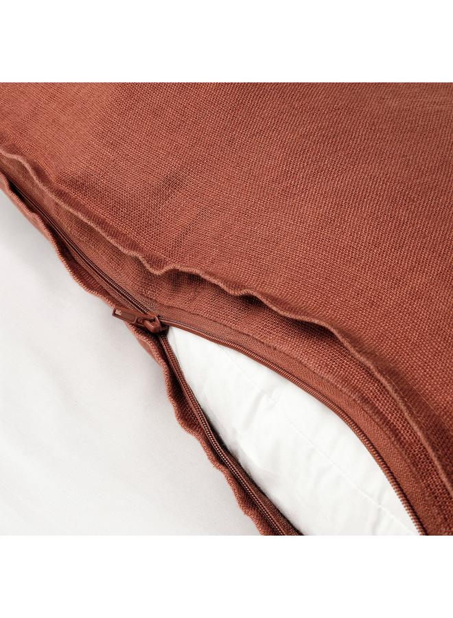 زبون غطاء وسادة، أحمر-بني، 50×50 سم - Image 4