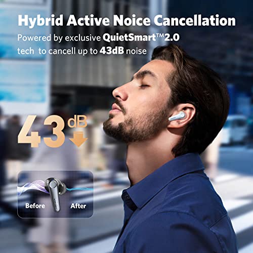 EarFun Air Pro 3 Noise Cancelling Wireless Earbuds, Qualcomm® aptX™ Adaptive Sound, 6 Mics CVC 8.0 ENC, Bluetooth 5.3 Earbuds, Multipoint Connection, 45H Playtime, App Customize EQ, Oat White - Image 4