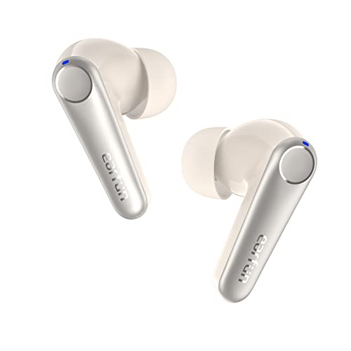 EarFun Air Pro 3 Noise Cancelling Wireless Earbuds, Qualcomm® aptX™ Adaptive Sound, 6 Mics CVC 8.0 ENC, Bluetooth 5.3 Earbuds, Multipoint Connection, 45H Playtime, App Customize EQ, Oat White - Image 1
