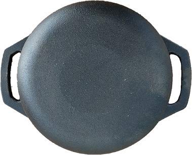 Bharath Agencies Cast Iron Large Kadai Kadhai with Flat Base Heavy Wok for Cooking 105 inch Diameter and 8 Cm Depth Induction Compatible Weight 3 Kgs - Image 3