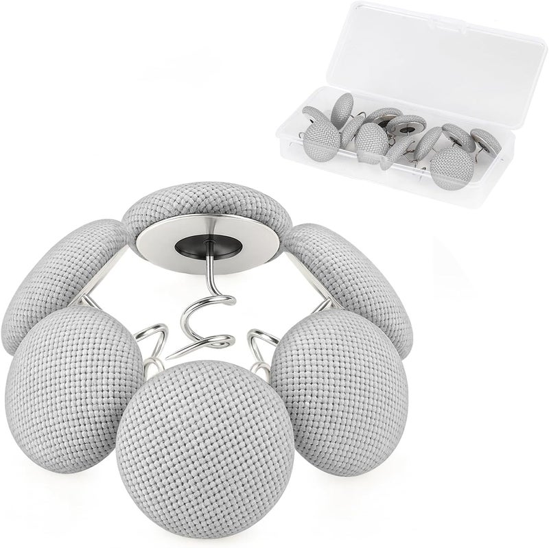 Uzpomel Decorative Upholstery Tacks with Cloth Heads, Twist Pins for Slipcovers, Bedskirts, Headliner Installation (24, Light Grey) - Image 1