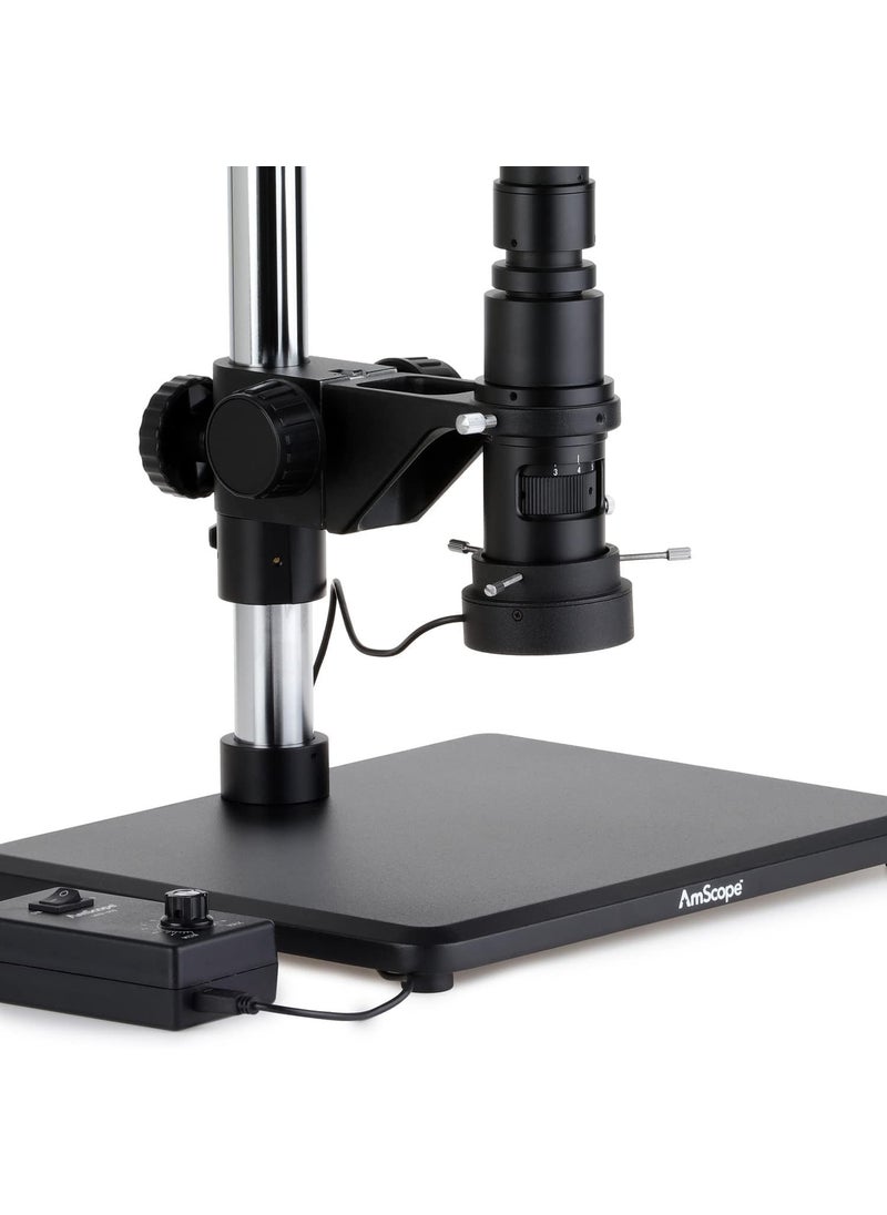 AmScope AmScope H800 Series Zoom Digital Inspection Monocular Stereo Microscope 07X5X Magnification on Pillar Stand with 4K HDMI Camera and 96LED Ring Light  - Image 5