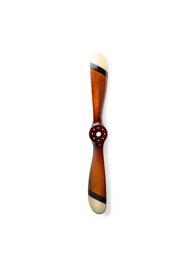 Authentic Models , Small Propeller, Vintage Wood Propeller, Black/Ivory With Honey Distressed Finish, Small - Image 1